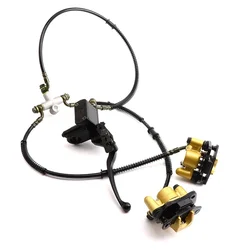 Front Twin Disc Brake master cylinder hydraulic Caliper System For DIY 50cc-125cc ATV Buggy Karting Quad Bike Accessories