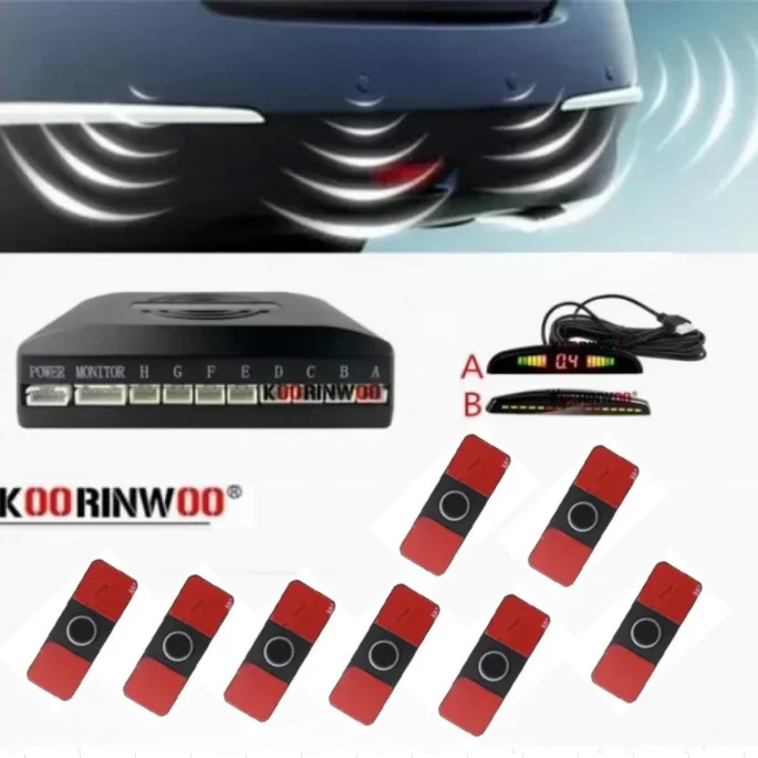 Parktronic 8 Sensors Kit For Vehicle Electronic Devices Front And Reversing Radar 16.5mm Blind Spot Detection System Car Parking