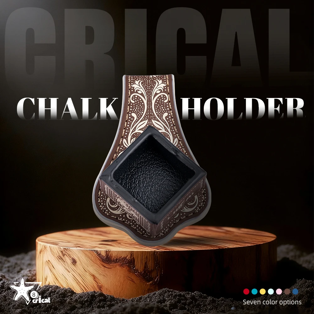 

Billiard Chalk Holder with crical Square Leather Engraved Magnetic for Pool Cue Snooker chalk holder