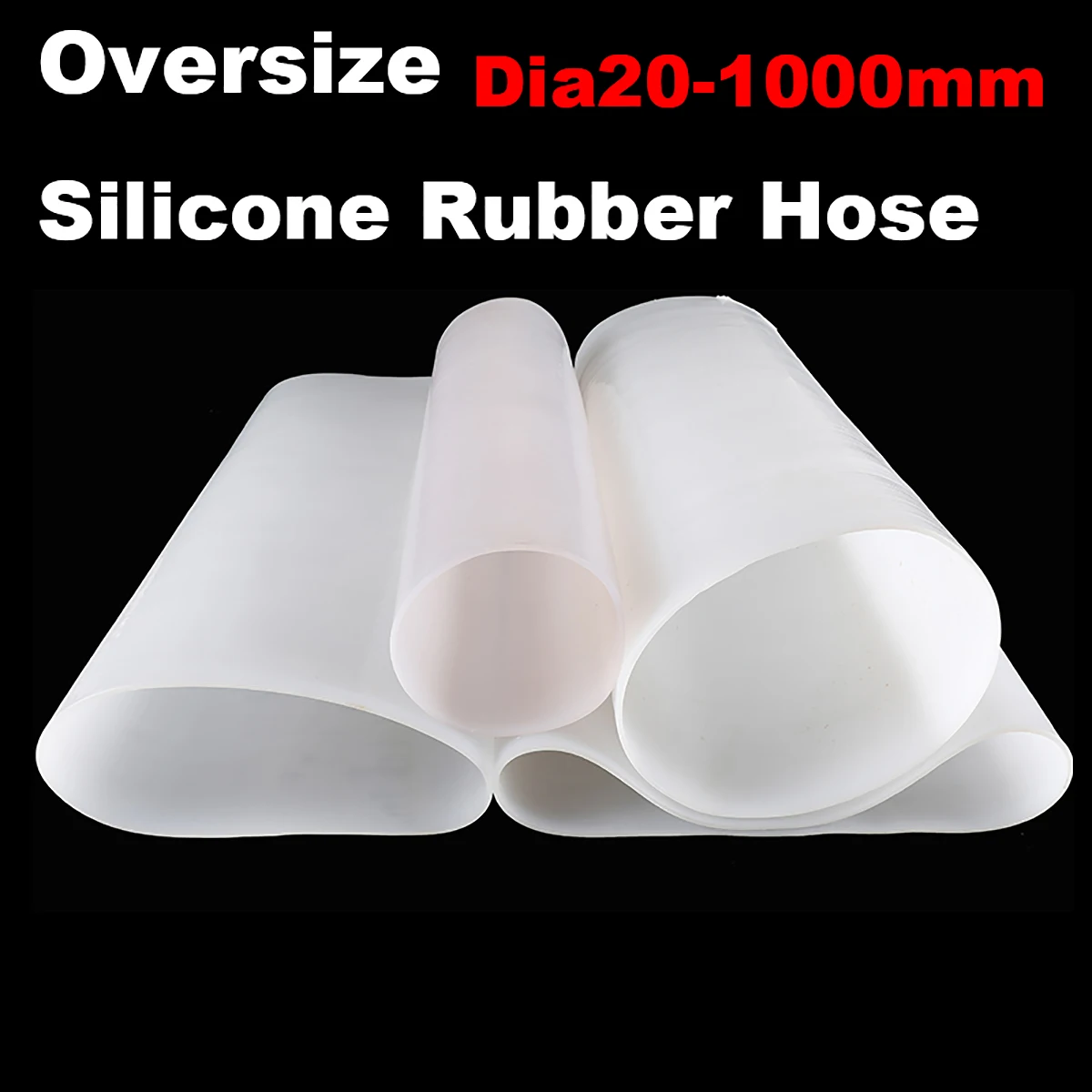 1 Meter Thickness 2mm Oversize Pipe Large Tube Inner Dia 20-1000mm Industrial Grade High Temp Resistant Silicone Rubber Hose