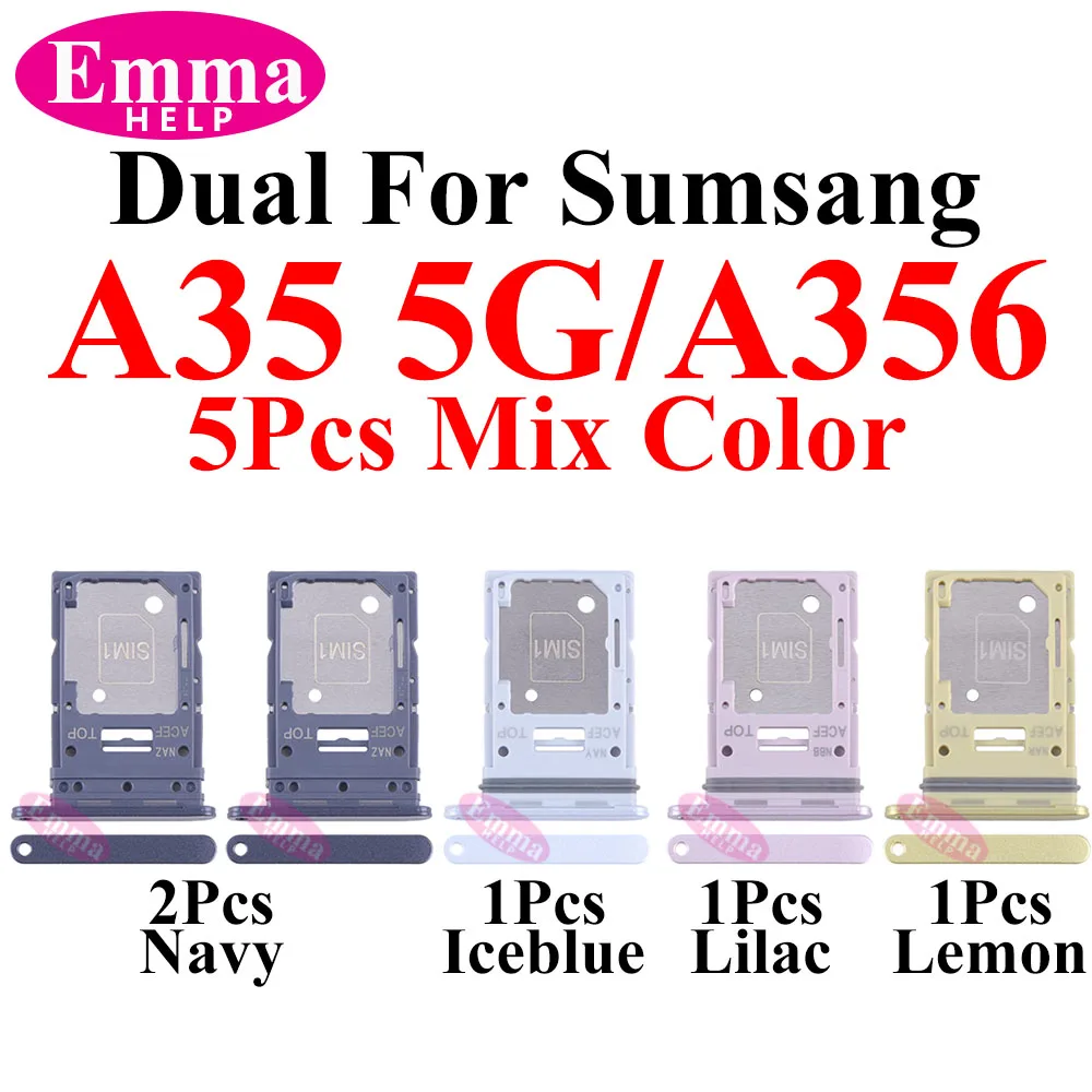 5Pcs Mix Color SIM tray Holder SD Card Power Volume Buttons Side Key On Off Adapter Drawer For Samsung A05 A05s A15 A25 A35 A55