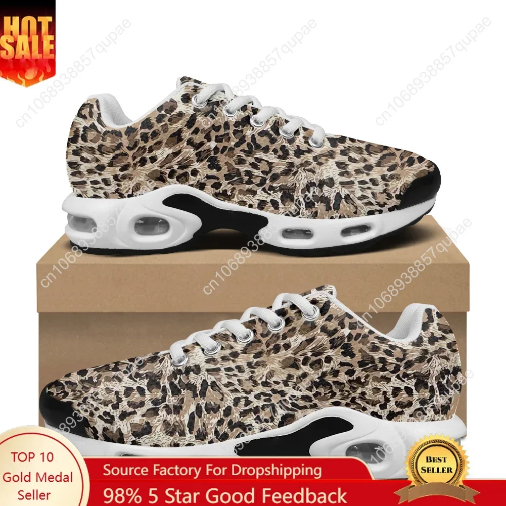 

Кроссовки с леопардовым принтом на воздушной подушке, спортивная обувь с животным принтом, мужские, женские, подростковые, высококачественная обувь, изготовленные на заказ, сетчатые кроссовки