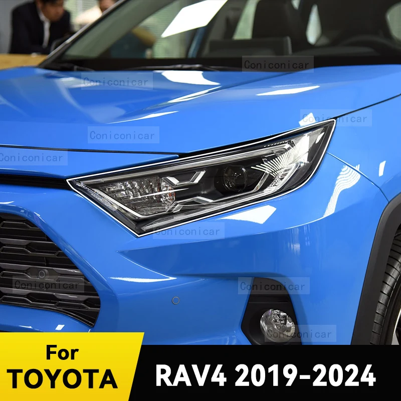 

For TOYOTA RAV4 2019-2024 2023 2022 Car Headlight Protective Cover Film Front Light Transparent TPU Headlamp Accessories
