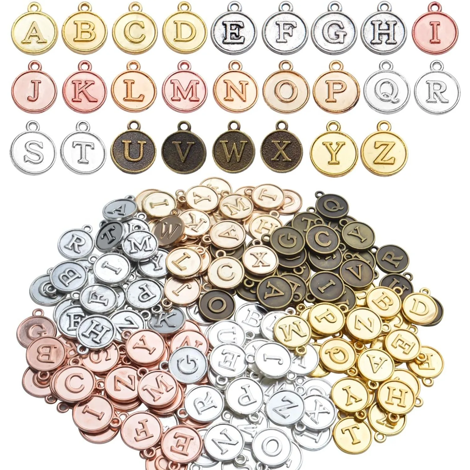 

156pcs Alphabet Letter Charms A-Z Pendants Charms Capital Letter Pendant for Necklace Bracelet Jewelry Crafts DIY,6 Sets