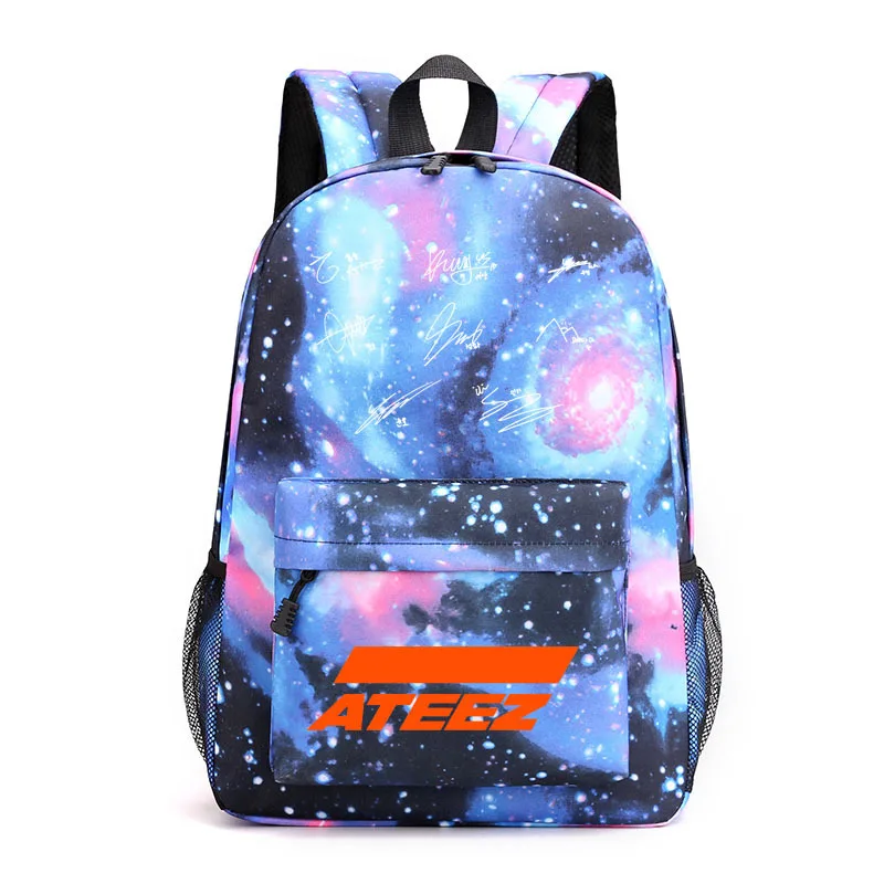 Trendy Popular ateez Notebook Backpacks pupil School Bags Print Oxford Waterproof Boys/Girls Laptop Backpacks