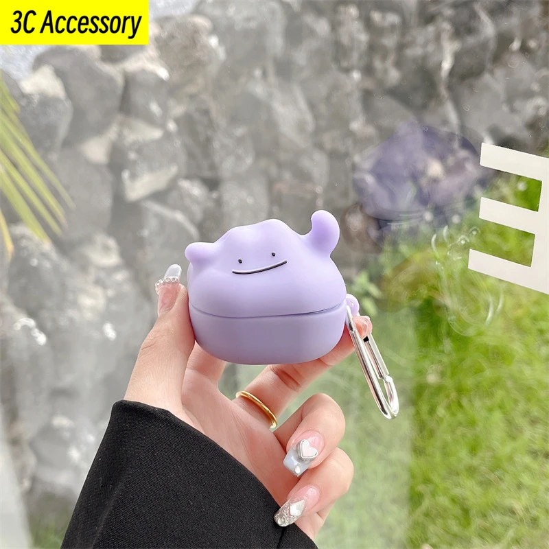 3D cartoon cute case for Samsung Galaxy Buds2 Pro anti-fall headphone cover purple TPU protective case for Galaxy Buds2/live/pro