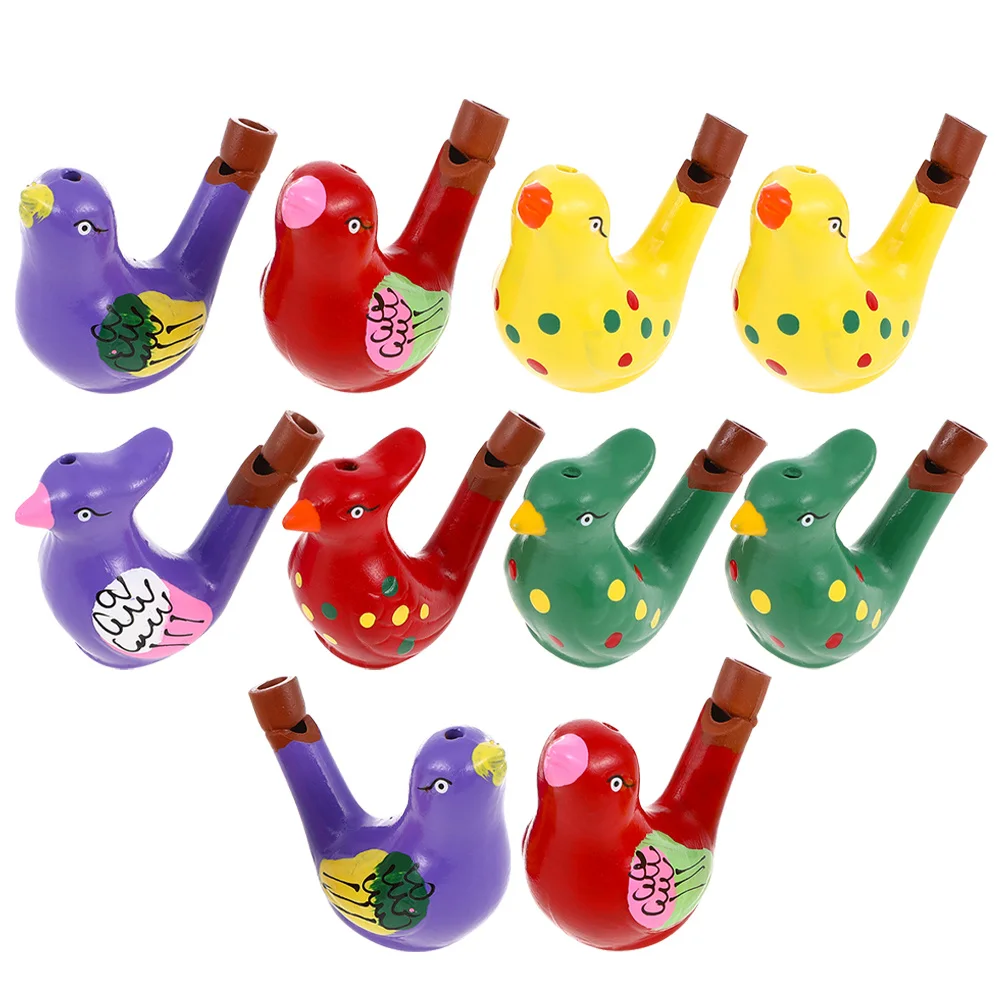 

10Pcs Water Bird Ceramic Whistles Small Musical Instrument Party Props Cartoon Cute Whistles Party Whistle