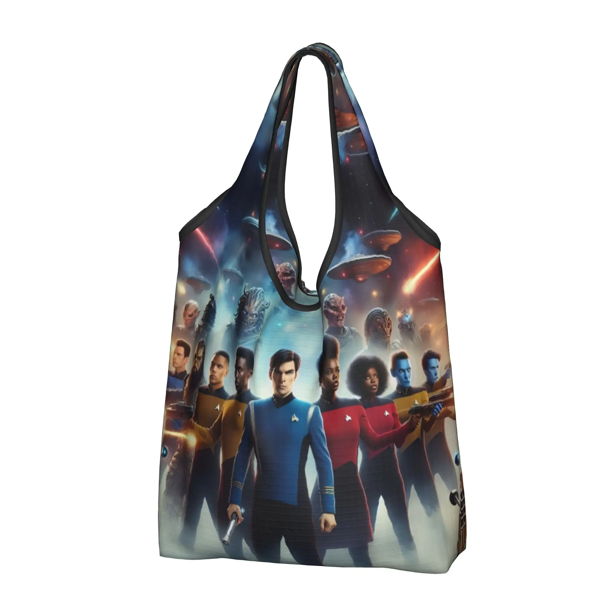 Recycling Star Trek Science Fiction TV Series  Shopping Bag Women Tote Bag Portable  Groceries Shopper Bags