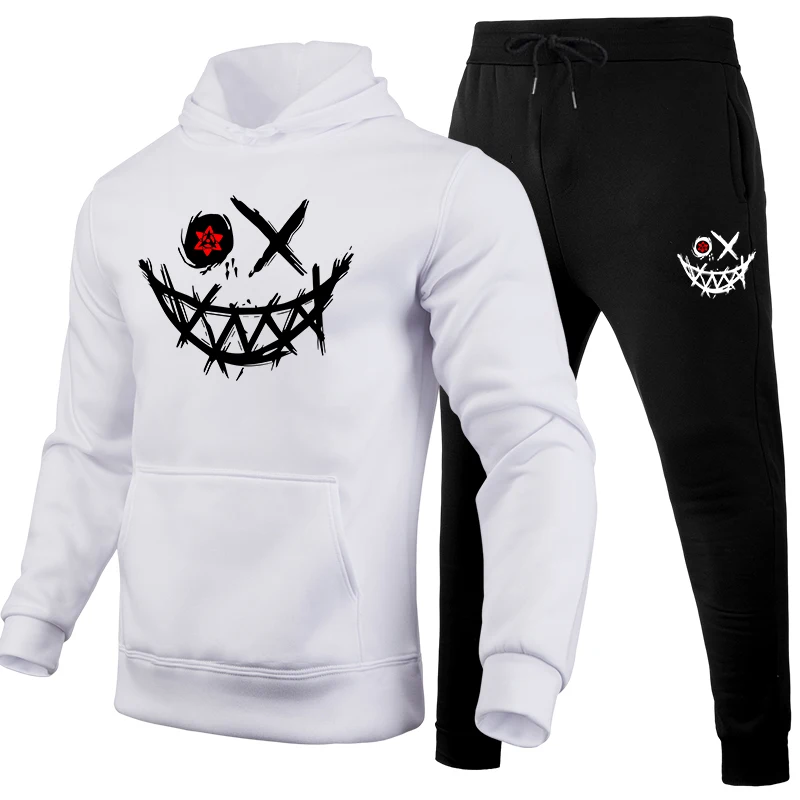 

2025 Brand New Men's Fashion Tracksuit Hooded Sweatshirts Sweatpants Male Outdoor Fitness Sporty Jogger Suit Urban Casual Outfit