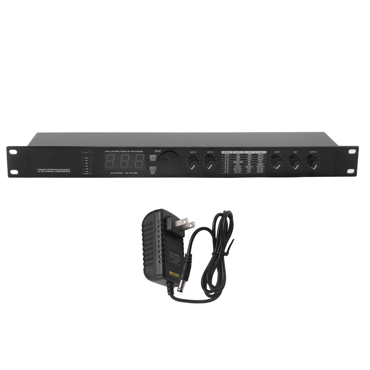 AAAE Professional Digital Reverberation Multi Effect Processor Audio Processor Equalizer US PLUG