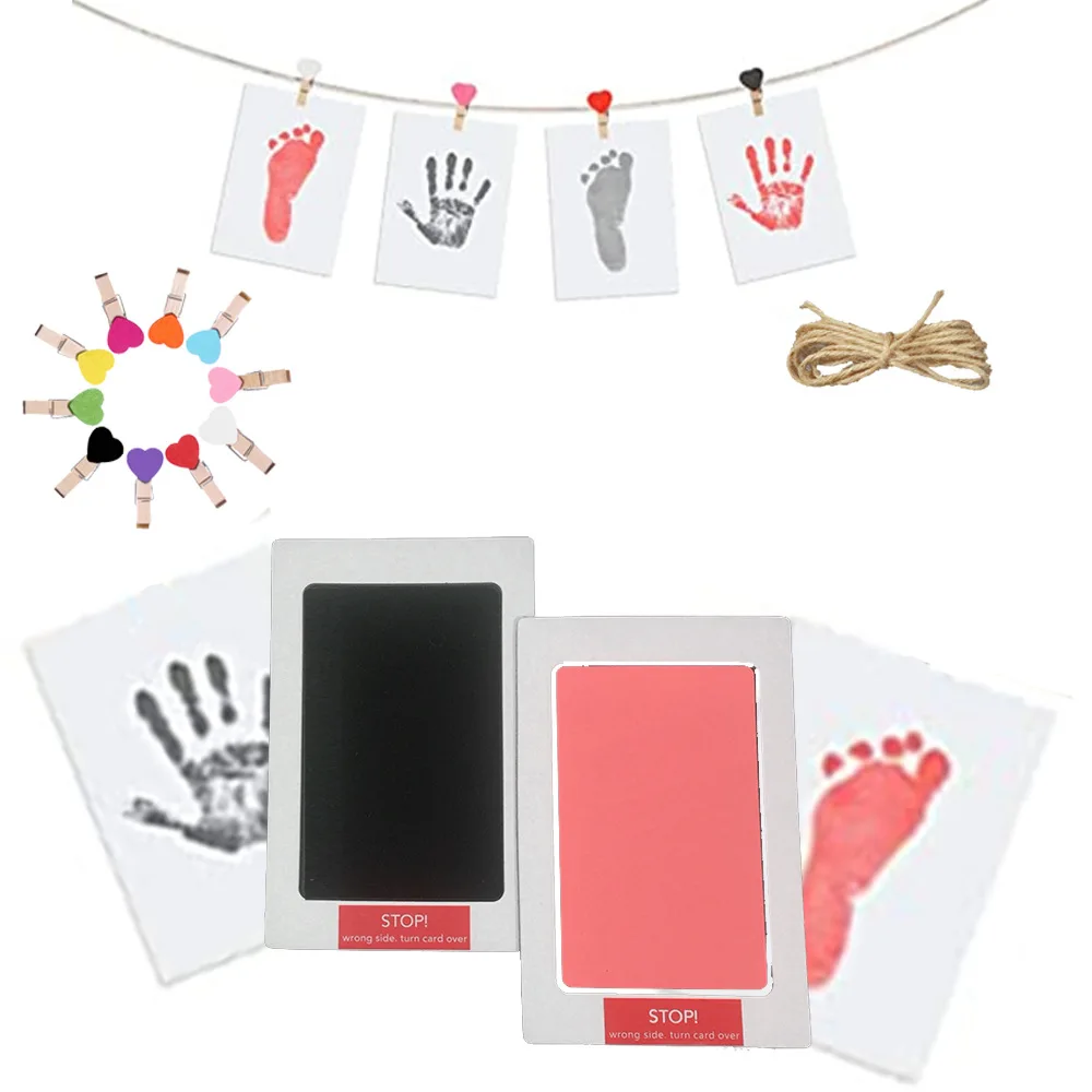 Baby footprint Set Safe Non-Toxic Handprint Paw Print Infant Souvenirs NoTouch Skin For Newborn Cushion Ink Pets Footsprint Toy