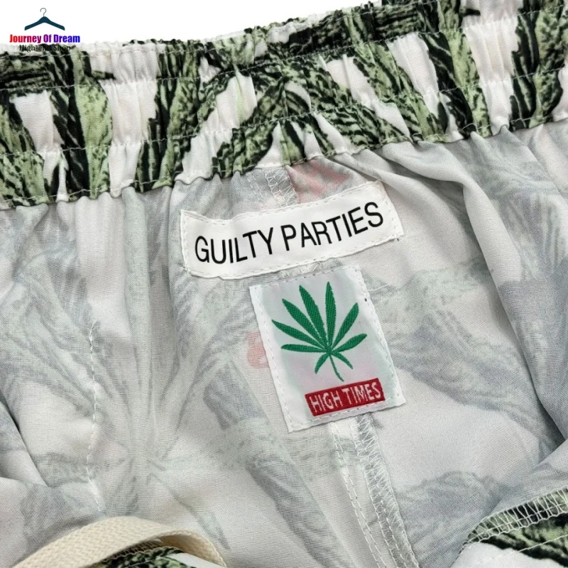 WACKO MARIA Full Print Leaves Leisure Hawaiian Shorts High Quality Summer Mens Womens Loose Hip Hop Shorts