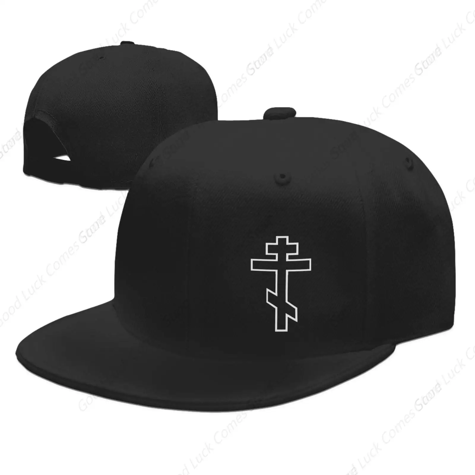 White Orthodox Cross Snapback Hat Golf Baseball Cap Flat Bill Brim Pink Trucker Hats for Men Women