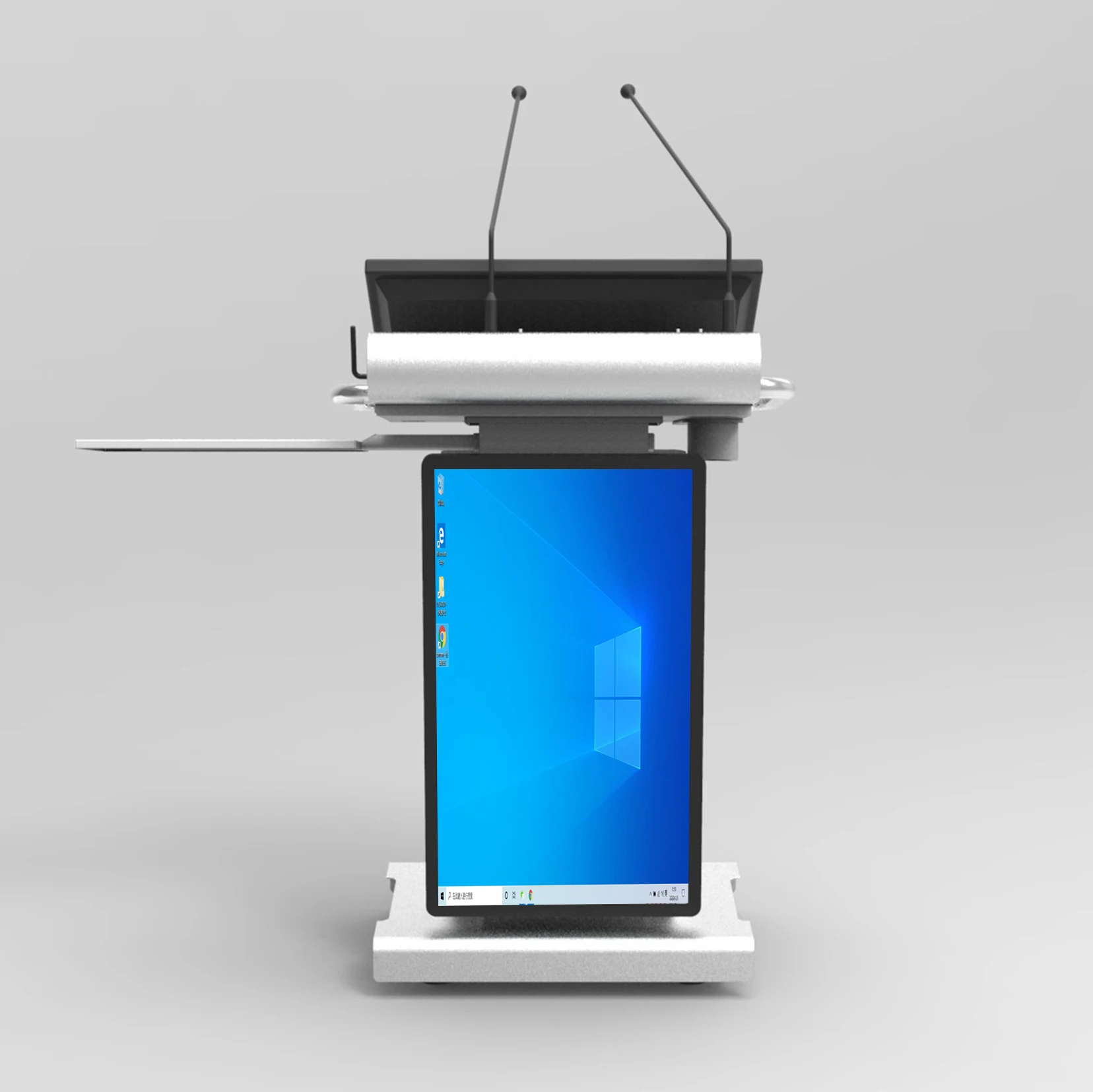 Hot Sale Support Customization 23.8 Inch Promotional Price Standing Multimedia Lectern Digital Smart Podium With Wireless Microp