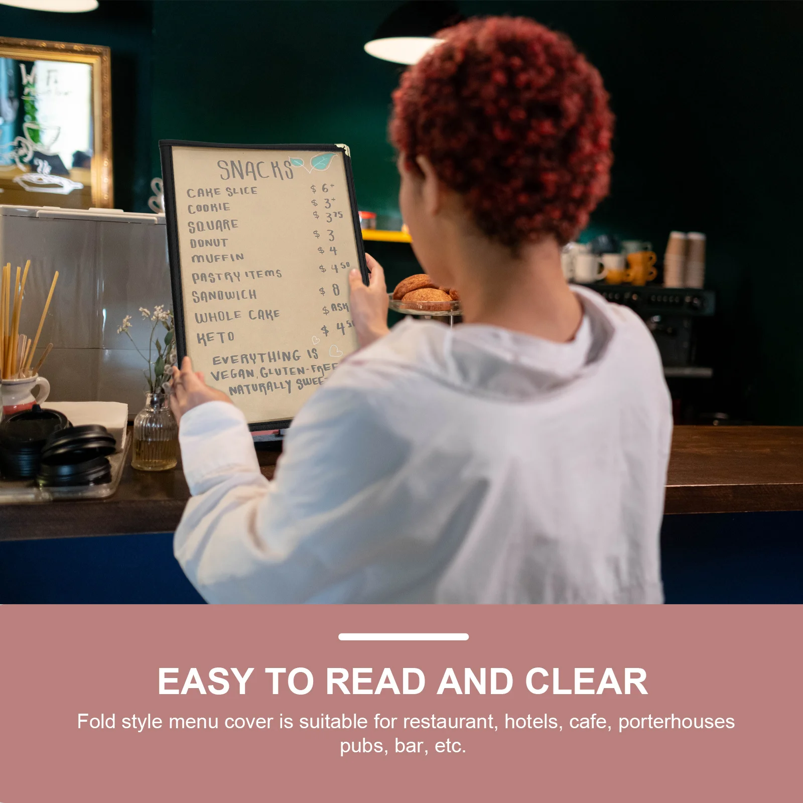 Capa de menu de pvc reutilizável, à prova d'água, resistente a manchas, protege o menu do restaurante, prolonga a vida, ideal para café, porterhouse, bar