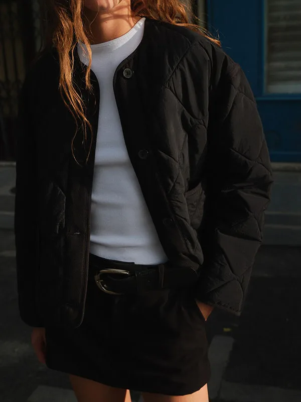 

Waterproof Cotton Jaet round Ne Versatile Outerwear for Women Autumn 2025 Faion Trend European Sle Ladies ort Coat