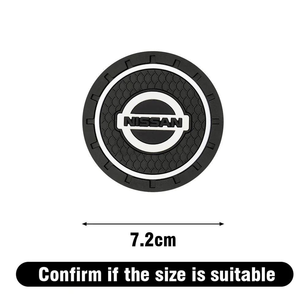 1/2pcs Silicone Car Coaster Water Cup Bottle Non Slip Pad Anti-Slip Mats For Nissan Nismo Tiida Teana GTR Juke Versa Almera Note