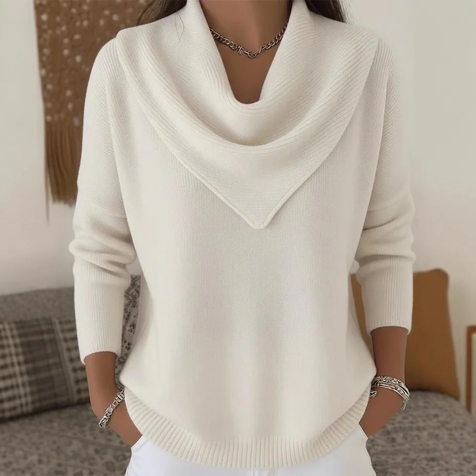 Ropa de mujer Pulls Femmes suéter de mujer 2025 Otoño e Invierno para mujer nuevas camisetas y suéteres de manga larga de Color sólido ropa