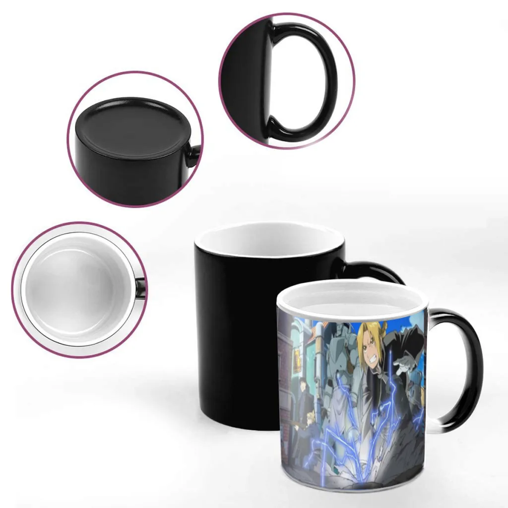 Anime Fullmetal Alchemist One Piece Coffee Mugs And Mug Creative Color Change Tea Cup Ceramic Milk Cups Novelty Gifts