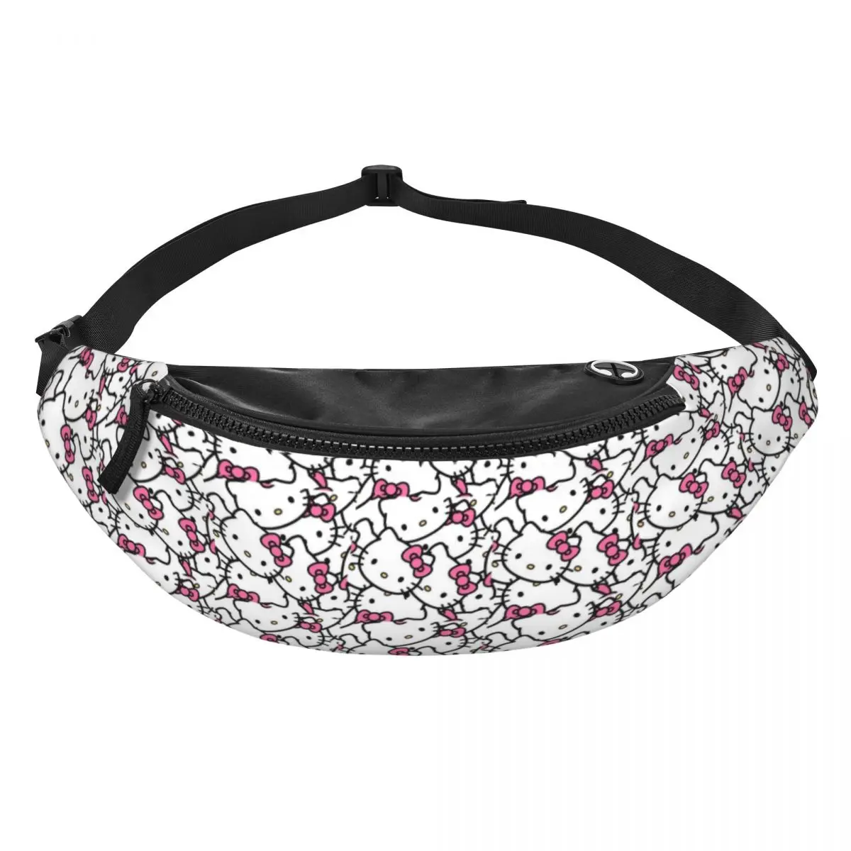 Custom Hello Kitty Fanny Pack Women Men Fashion Cartoon Crossbody Waist Bag for Running Phone Money Pouch