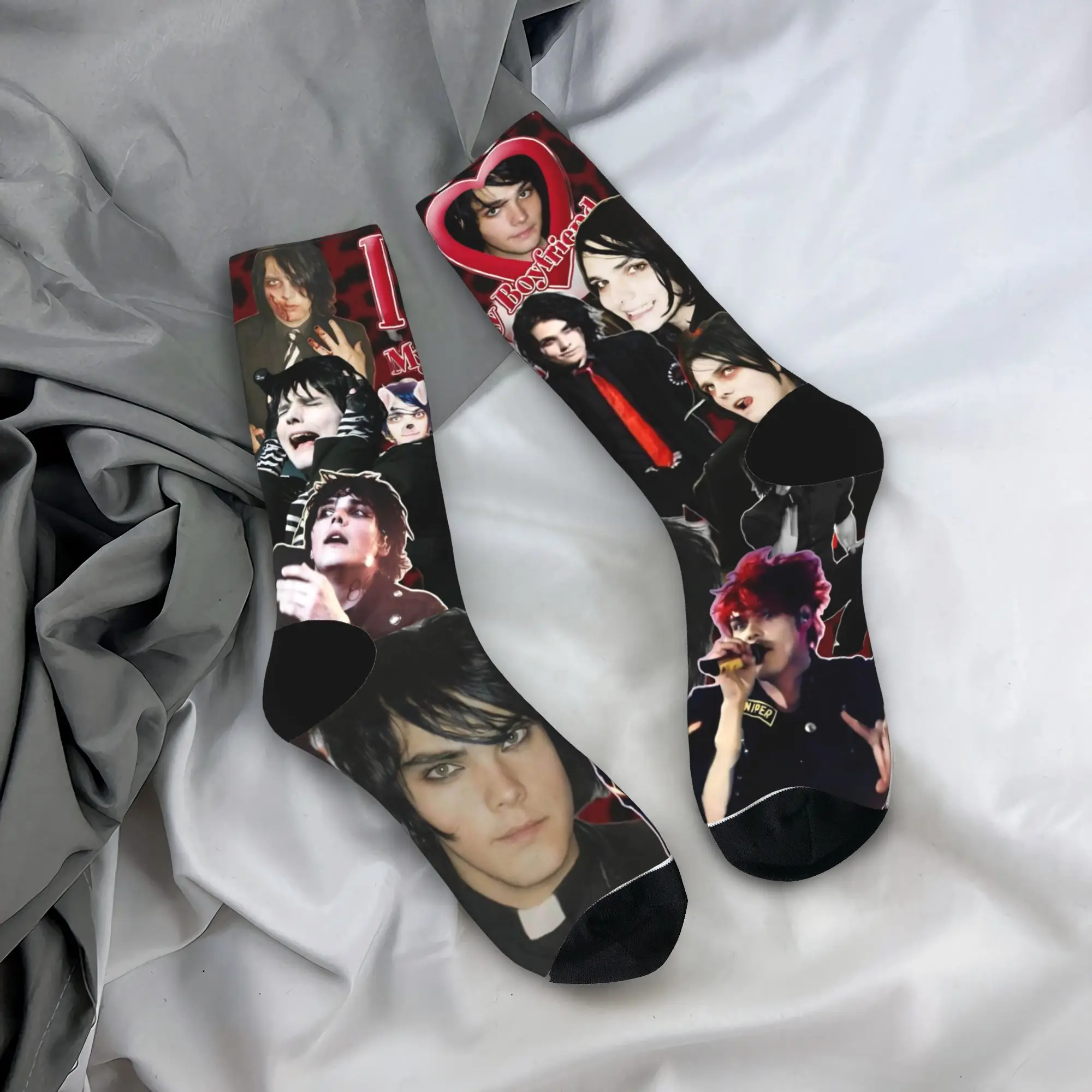 Couple Socks G-Gerard Way MCR  Stockings Winter Kawaii Quality Socks Graphic Outdoor Sports Anti Sweat Socks