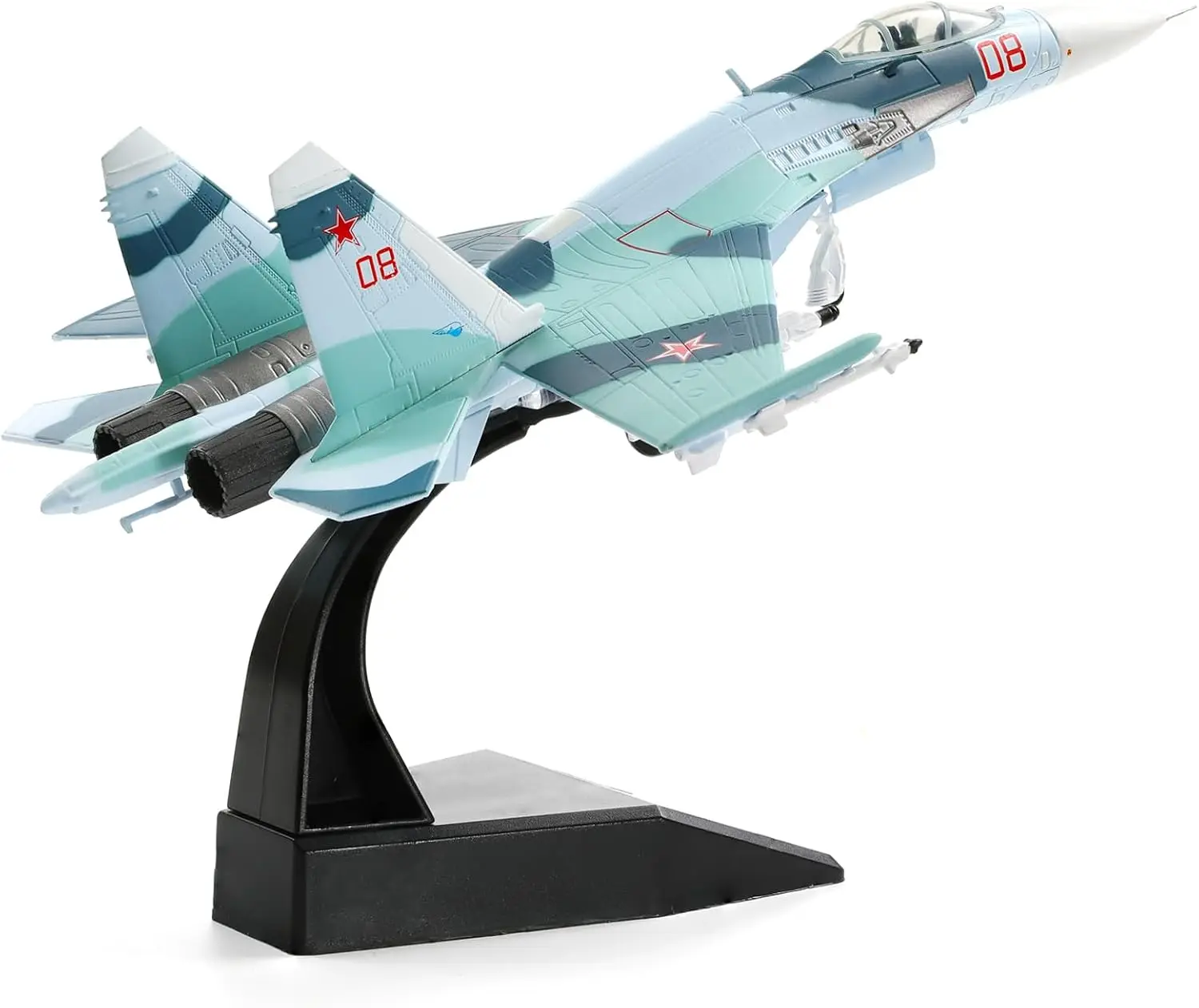 

Sukhoi su-27 Flanker 1/100 Diecast Metal Model Kit Alloy Pre-Build Airplane Model with Display Stand Collections or Gift