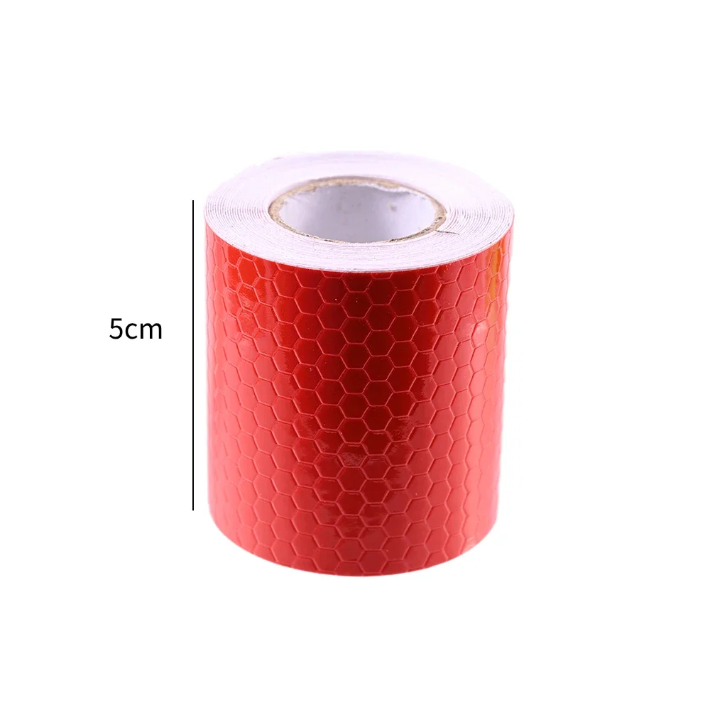1 Roll Car Reflective Tape Sticker Safety Mark Car Styling Self Adhesive Warning Color Lattice Honeycomb Side Reflective Film