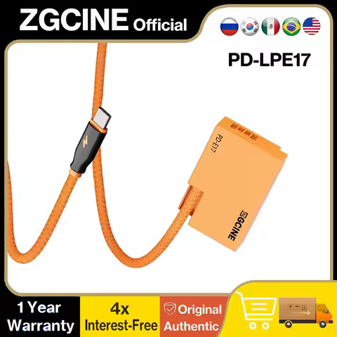 ZGCINE USB-C PD to Canon LP-E17 Dummy Battery with Braided Power Cable (23.6") for Canon EOS RP R50 R10 M3 M5 M10 M50 M100 M6 II