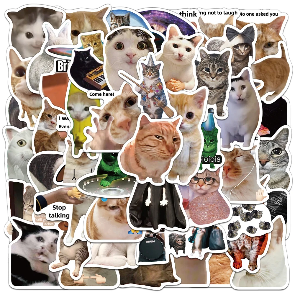 10/30/50 Stück Lustige Katzen-Meme-Graffiti-Aufkleber Kawaii DIY Laptop Handyhülle Schreibwaren Niedliche Dekorationsaufkleber Spielzeug Geschenke