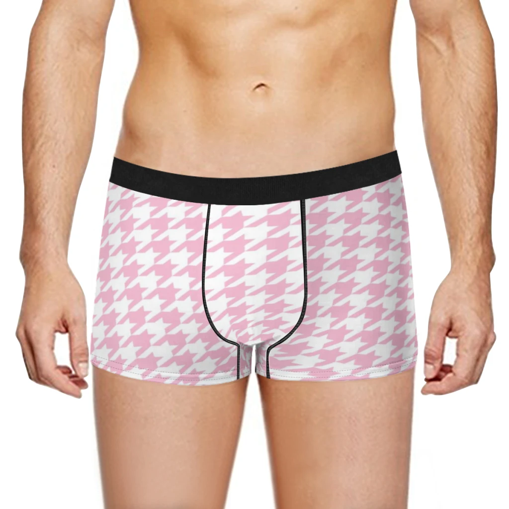 Houndstooth Men Underpants Man Breathable  Boxer Shorts Men's Panties Underwear Gift