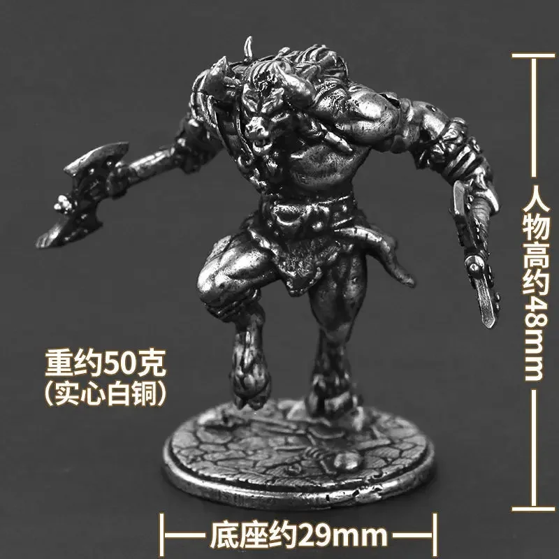 Greek Mythology Gods Armored Fighter Models Miniature DIY for Desk Decoration Copper Solid Metal Models For Men Gifts