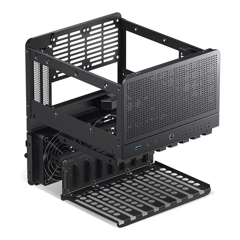 JONSBO N3 NAS Mini Case All-In-One telaio ITX In alluminio 8 supporto per disco rigido 130mm CPU Cooler scheda grafica da 250mm con ventola da 100mm * 2