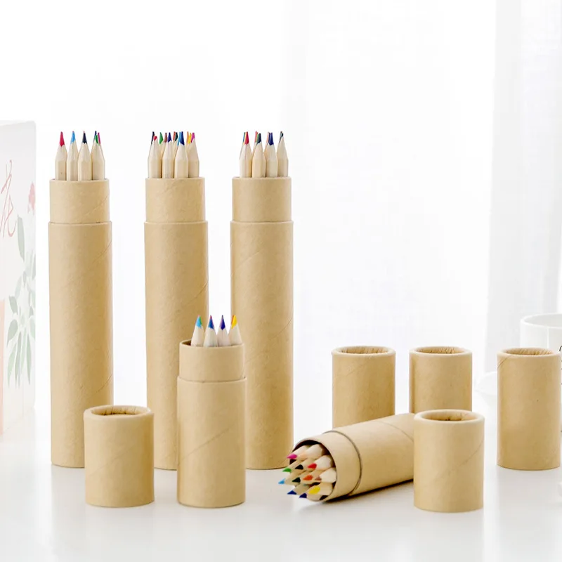 Professional 12 Color Pencil Crayon for Child Kawaii School Supplies Stationery Batch Barreled Oily Colored Pencil Art Tool