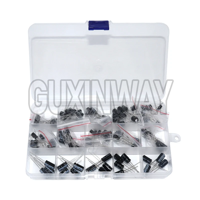 120Pcs 12 Kinds Electrolytic Capacitors Range1UF-470UF Assortment Kit, 16V/25V/50V Aluminum Radial Electrolytic Capacitors