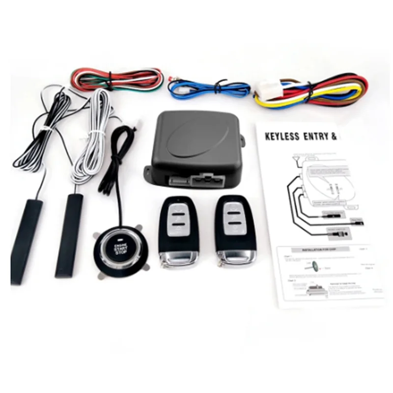 B68A Car SUV Switch Keyless Entry Engine For Start Alarm System Push Button Remote Control Stop Auto Anti-Theft System Easy To U
