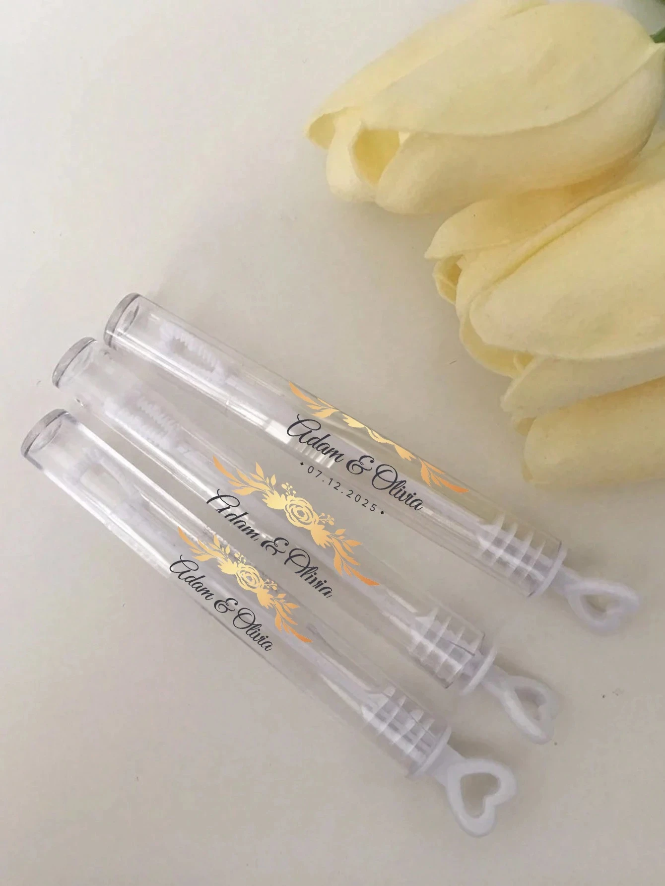 Wedding Bubble Tube Wand Labels Personalized Custom Clear Transparent Stickers Wedding Essentials Crafts image 3