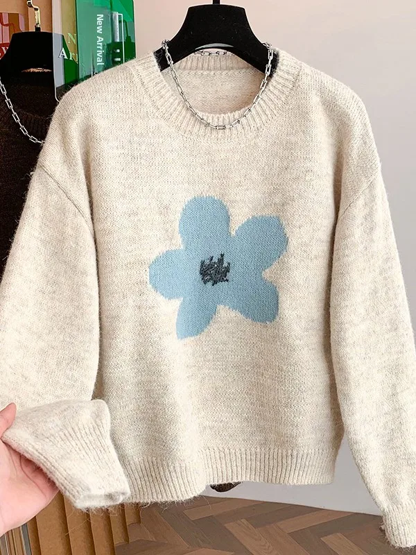 

Anti-Aging Casual Loose Women's Sweater Comfortable Wool Blend Faionable Versatile Korean Sle Winter New Arrival