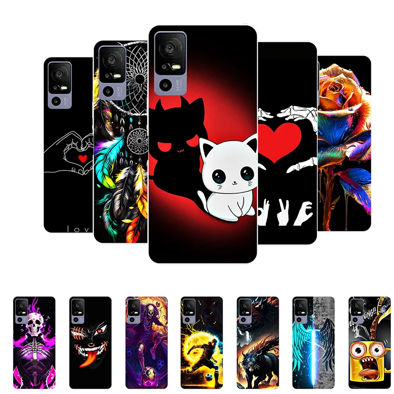 For TCL 40R 5G Case 40 R Funny Cute Silicone Soft Back Cases for TCL 40R 5G T771A Cover TCL40R Shockproof Bumper