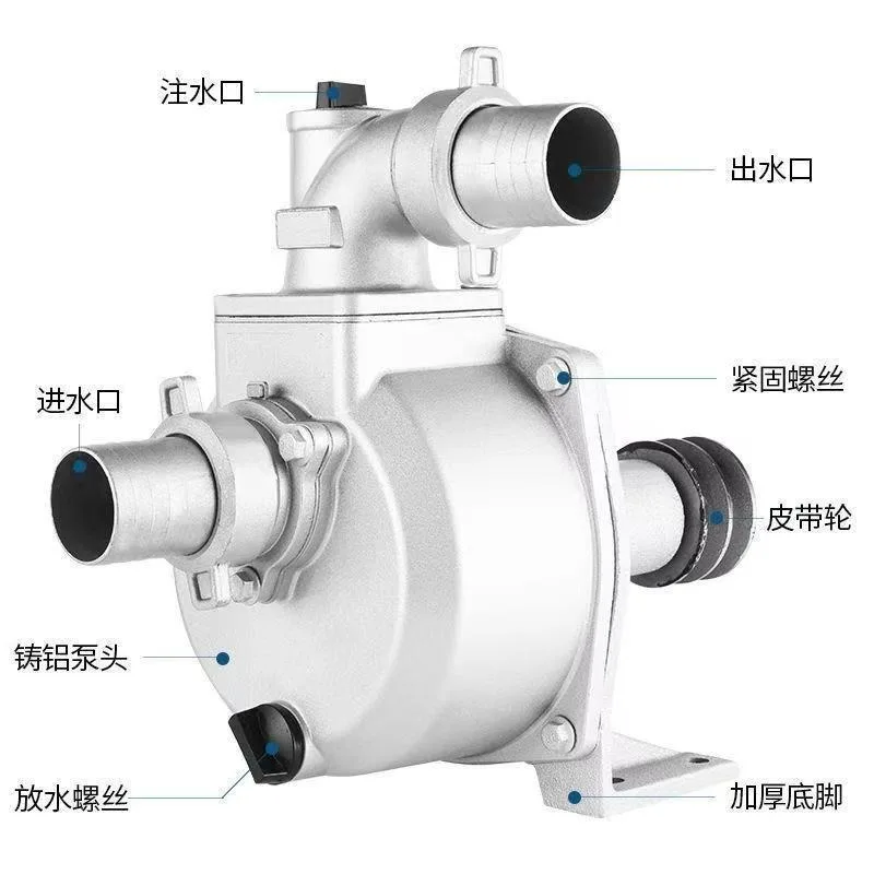 Self-priming Aluminum Tug Pump High Pressure Agricultural Irrigation Pulley Pump Farmland  Diesel Pump