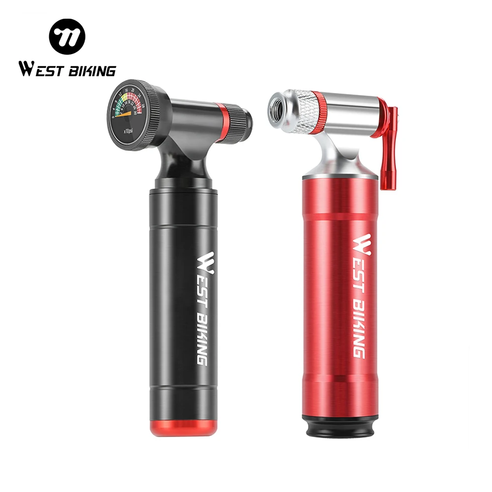 AliExpress West Biking WEST BIKING CO2 Bicycle Pump Aluminum Alloy Bike Tire Inflator One-click Fast Inflation Pump No CO2 Cylinder Cycling Accessories