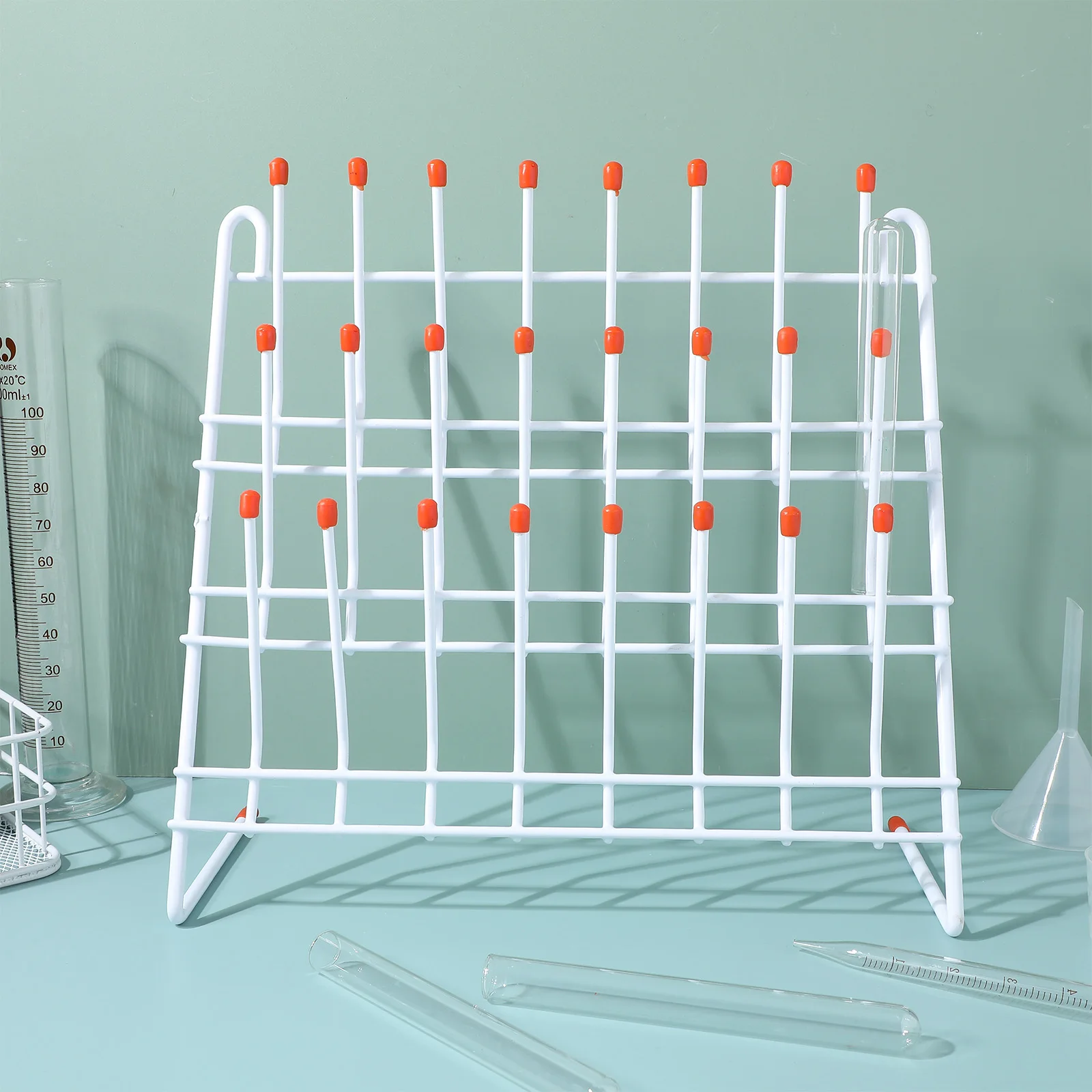 

Metal Labs Drying Rack 24 Hook Laboratory Glassware Organizer Wall or Floor Standing Beaker Holder Draining Tray for Lab Use