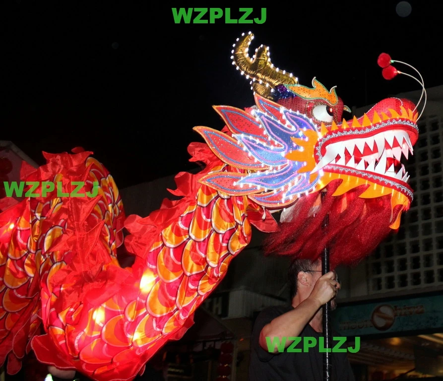 Chinese Folk Festival Celebration Adult 10m China Dragon Dance Costume Silk 4 Players size 4 Outdoor Creative Game Sports Toys