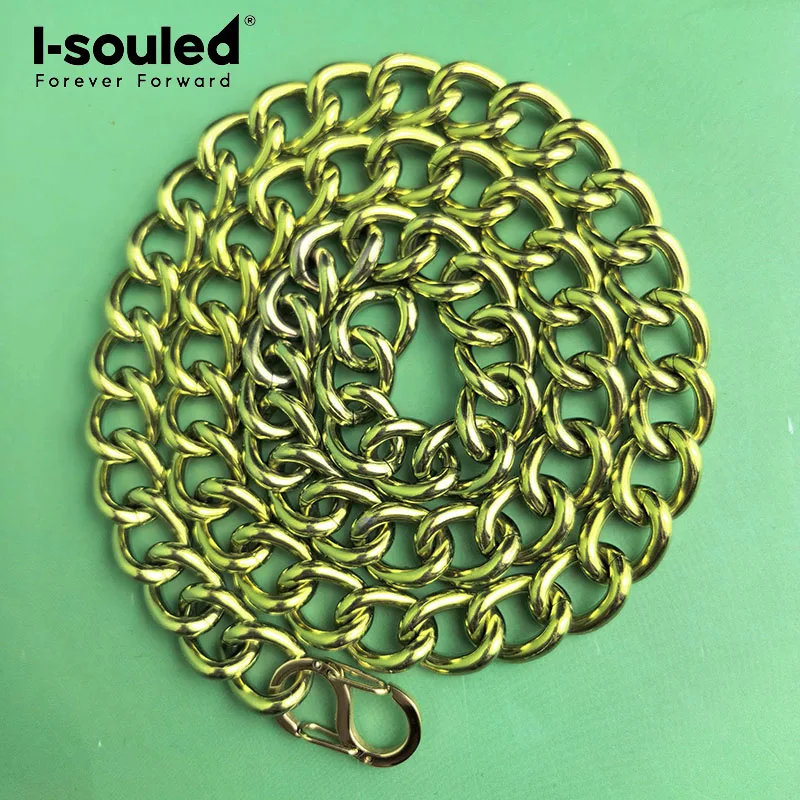 12mm TA1 pure titanium polished anodized men's hip-hop trendy gold twisted chain necklace