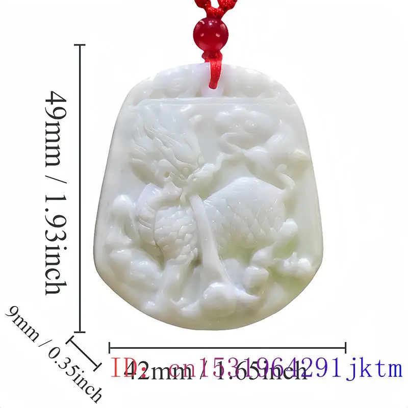 White Natural Real Jade Kylin Pendant Necklace Carved Jewelry Stone Amulet Accessories Talismans Designer Fashion Luxury