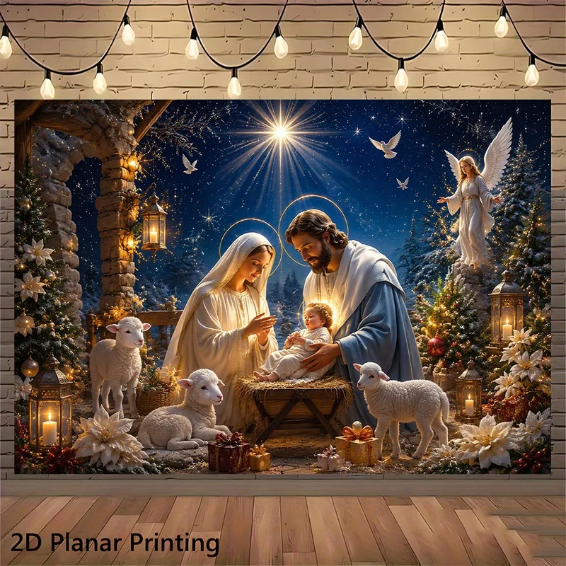 VIKAMA Winter Fireplace Christmas Tapestry, Cozy Stone Hearth, Xmas Wall Hanging Decor for Home Bedroom Living Room