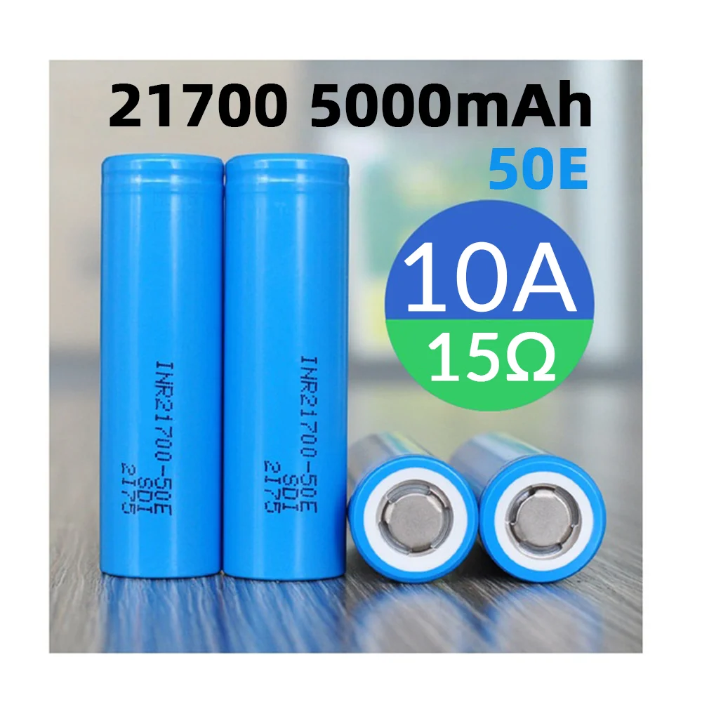 

21700 5000mah Cylindrical Rechargeable Lithium Ion Battery for Samsung 50S 35E 30Q 25R 18650 Models 50S/50G/50E/58E/45T/40T
