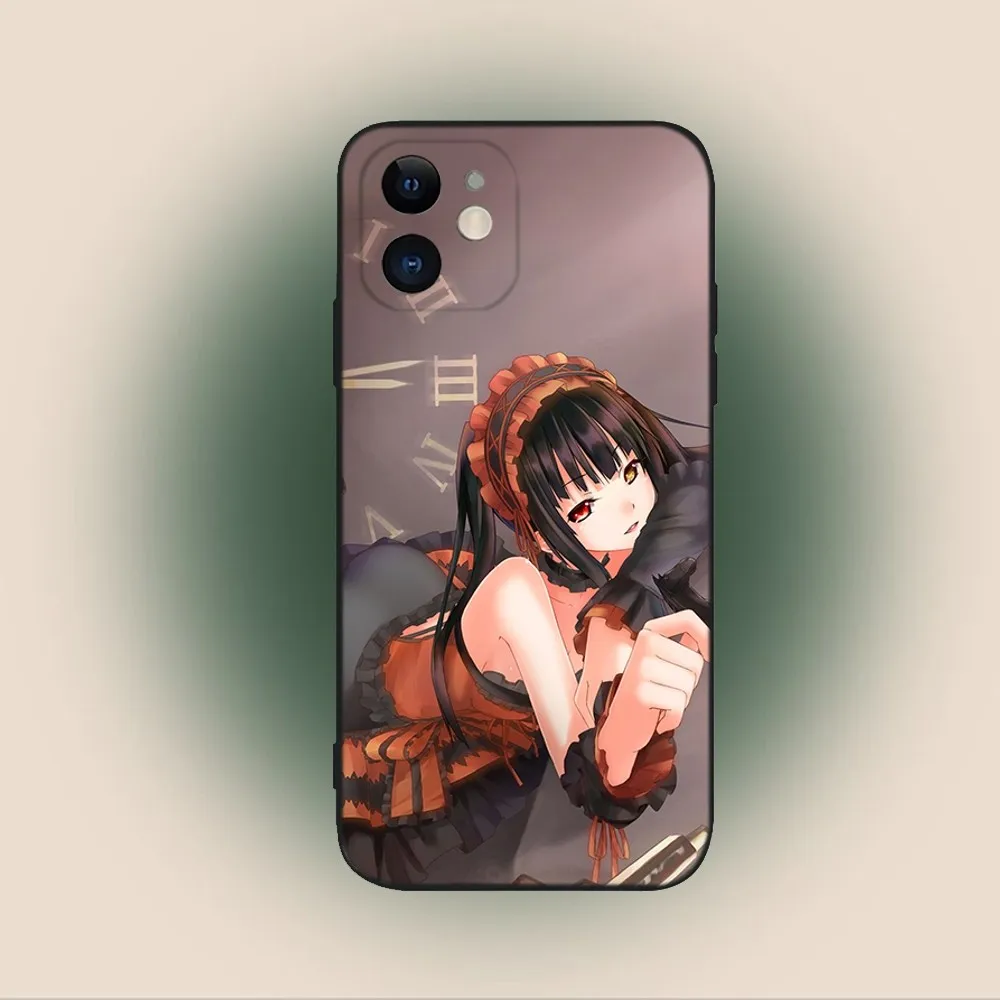 Tokisaki Kurumi Data a Live Phone Case For iPhone 15,14,13,12,11,Plus,Pro Max,XS,X,XR,SE,Mini,8,7 Soft Silicone Black Cover