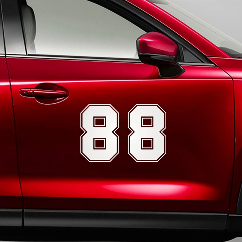 2PC Funny Figure Number 88 Waterproof Vinyl Stickers Decals for Truck Bumper Rear Window Laptop Car Decor Accessories