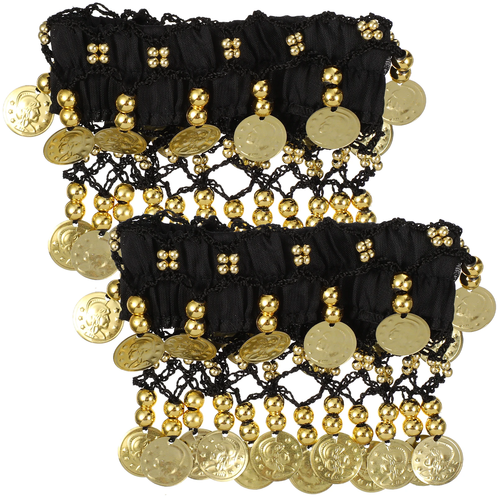 2Pcs Belly Dance Anklet Coin Jewelry Performance Foot Anklets Costume Accessories Women Jewelry Belly Dancing Skirt