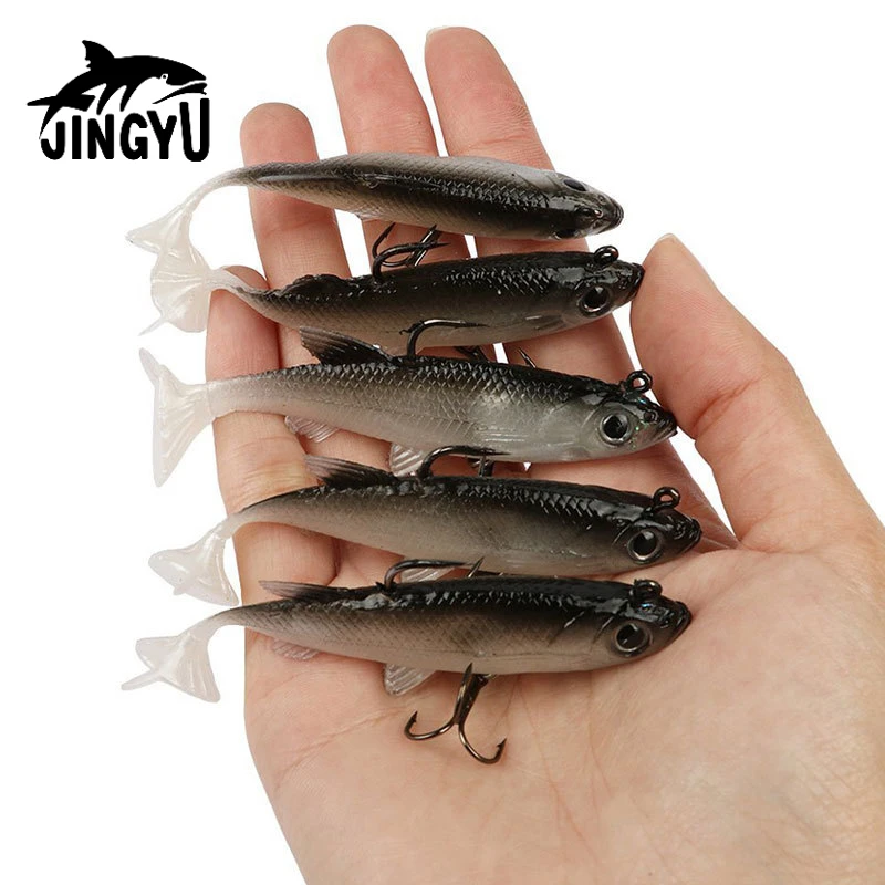 

Silicone Soft Bait Set, Fishing Wobblers, Artificial Rubber Baits for Pike, Bass, Lure Tackle, Jig Hook, 8cm, 12.5g, 5Pcs Lot